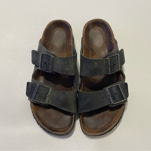 Birkenstock Women’s 39 Or 8-8.5 Arizona Double Strap Leather Sandal - Picture 3 of 12